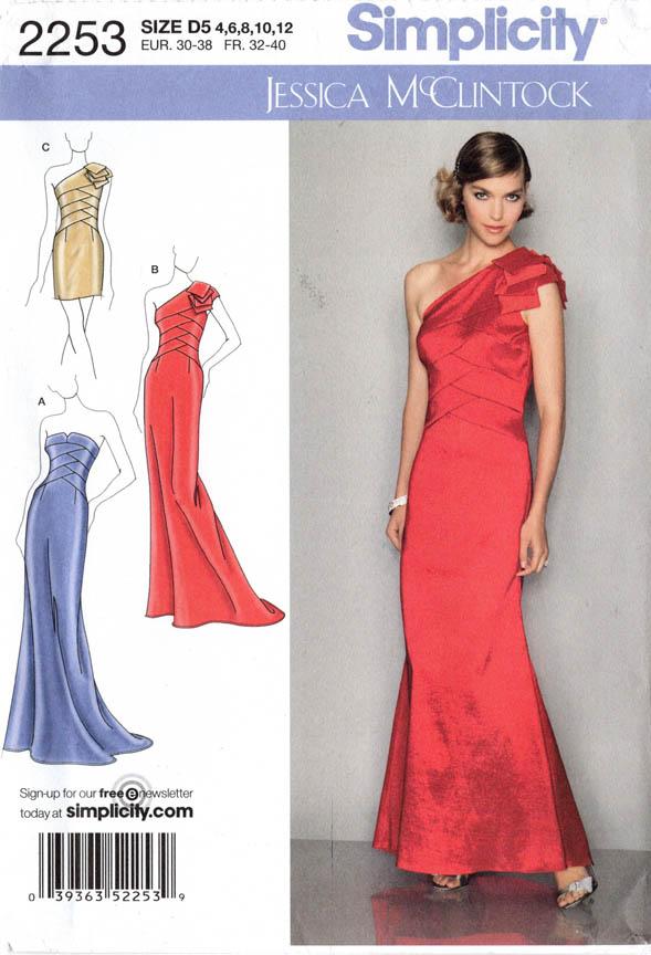 JESSICA McCLINTOCK FORMAL WITH WOVEN FRONT – Simplicity 2253, Misses’ 4-12