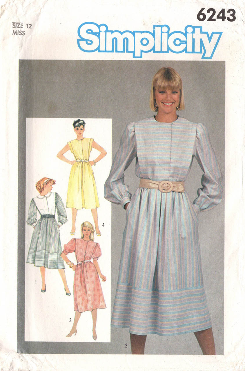 PULLOVER FLANGED DRESS w/ VARIATIONS - Simplicity 6243, Miss 12 PULLOVER FLANGED DRESS w/ VARIATIONS - Simplicity 6243, Miss 12