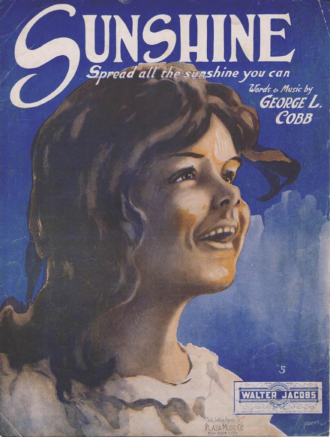 SUNSHINE – George L. Cobb, 1918 Sheet Music