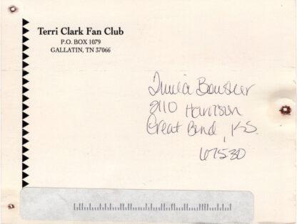 Terri Clark Post Card (back)