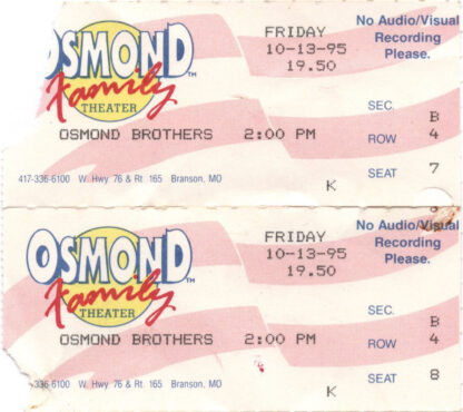 The Osmonds - Ticket Stubs