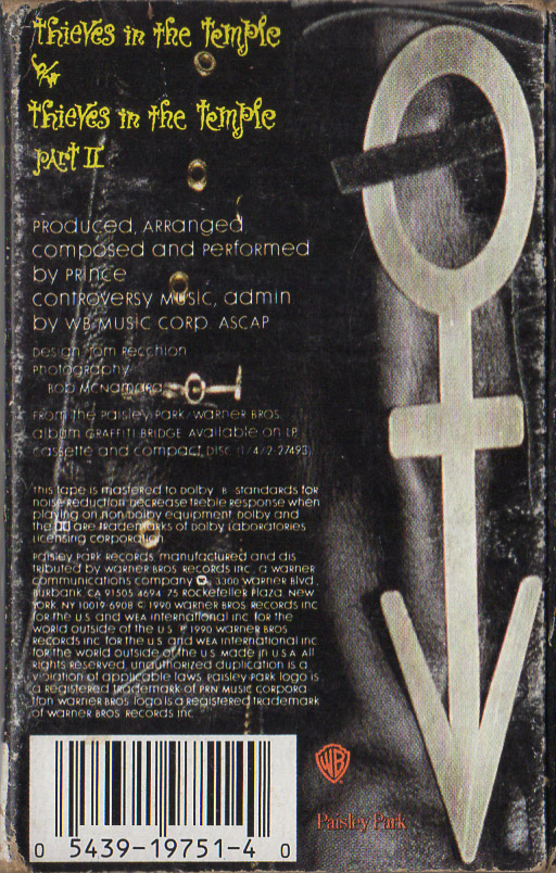 THIEVES IN THE TEMPLE - Prince Cassette Single, Paisley Park