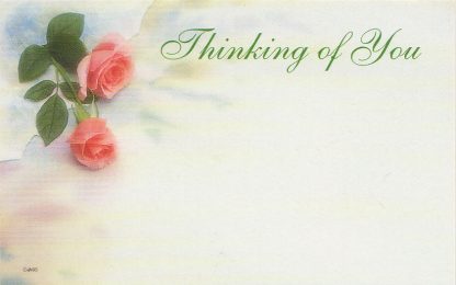 Thinking of You floral enclosure card - pink roses