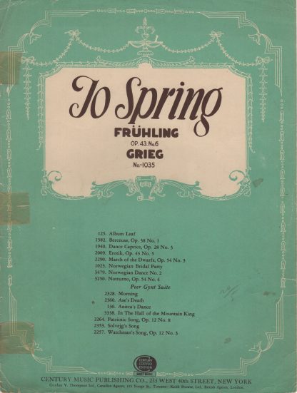 To Spring / An Den Fruhling