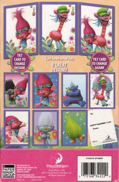 Trolls Valentine cards (back)