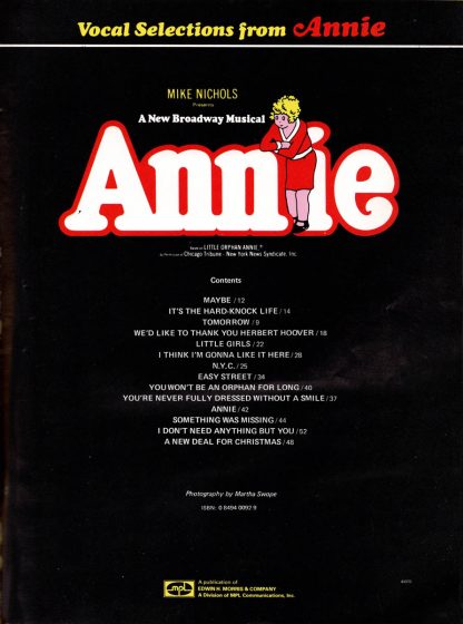 Vocal Selections from Annie (contents)