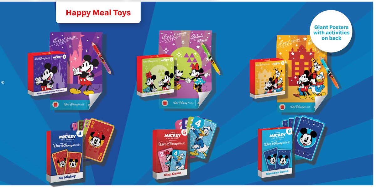 Walt Disney World MICKEY AND FRIENDS Toy 3 McDonald's Happy Meal