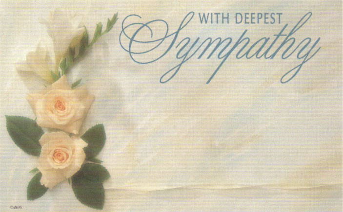 White Floral Deepest Sympathy Postcard, Zazzle