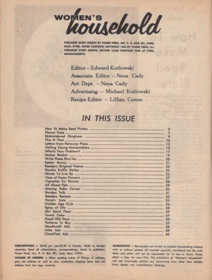 Woman's Household - April 1966 (contents)